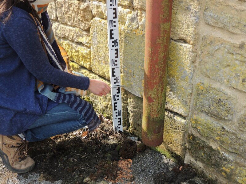 Reconnaissance terrain pour la pose de repères de crue