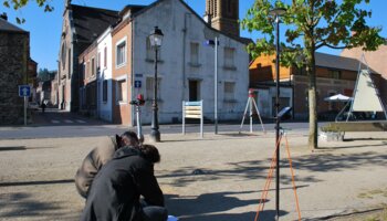 Topographie sur le terrain.