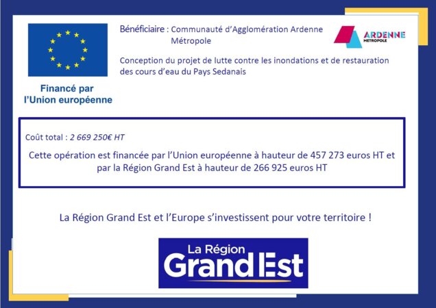 Financement FEDER (avec logo Ardenne Metropole)