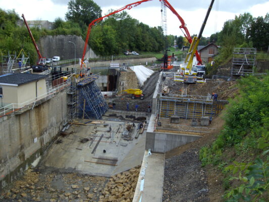 PIG Meuse - Bétonnage Mur RD du clapet
