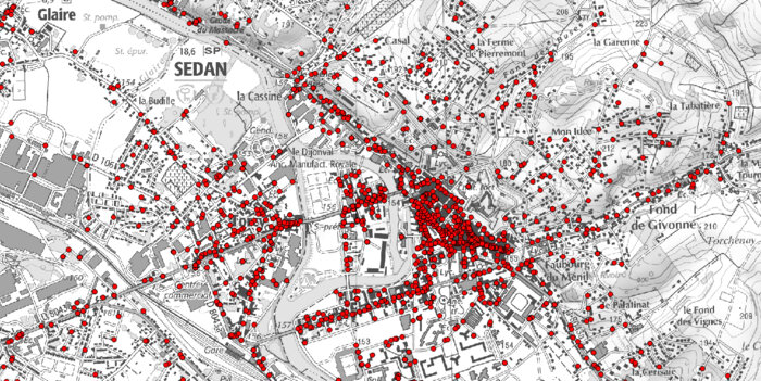Extrait de la carte de localisation des entreprises